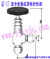 QZ-17 雙卡套角式穿板針形閥QZ-17 Double-collet Angle Pattern Wall-separting Needle Valve